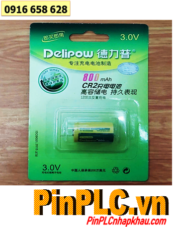 Delipow CR2; Pin sạc 3v Lithium Delipow CR2 800mAh chính hãng _Bảo hành 01 tháng